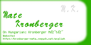 mate kronberger business card